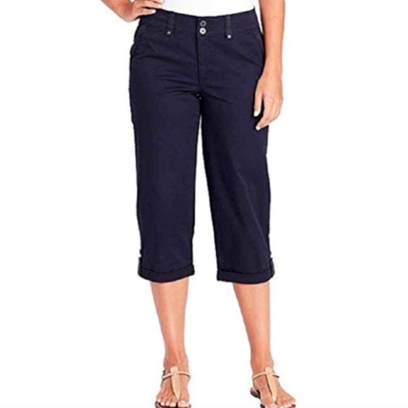 gloria vanderbilt cuffed utility capri